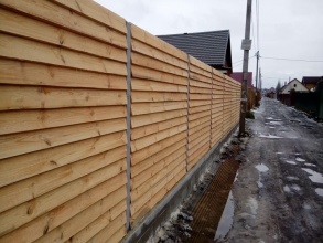 Деревянный забор елочка 150 метров фото в Клину